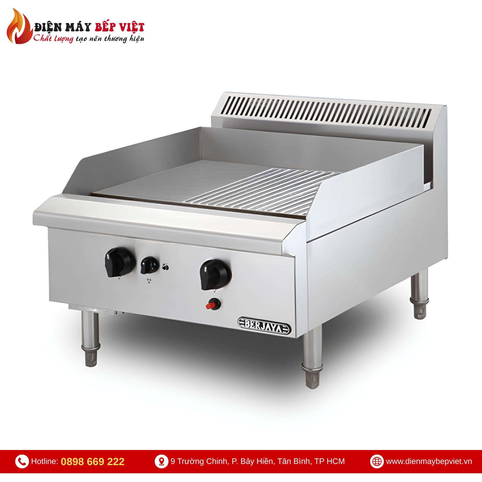 Bếp Nửa Phẳng Nửa Nhám Gas Berjaya GG2BHR-17