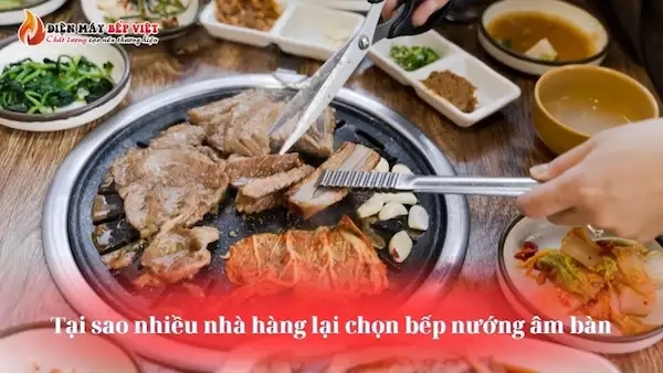 bếp nướng âm bàn tại nhà hàng