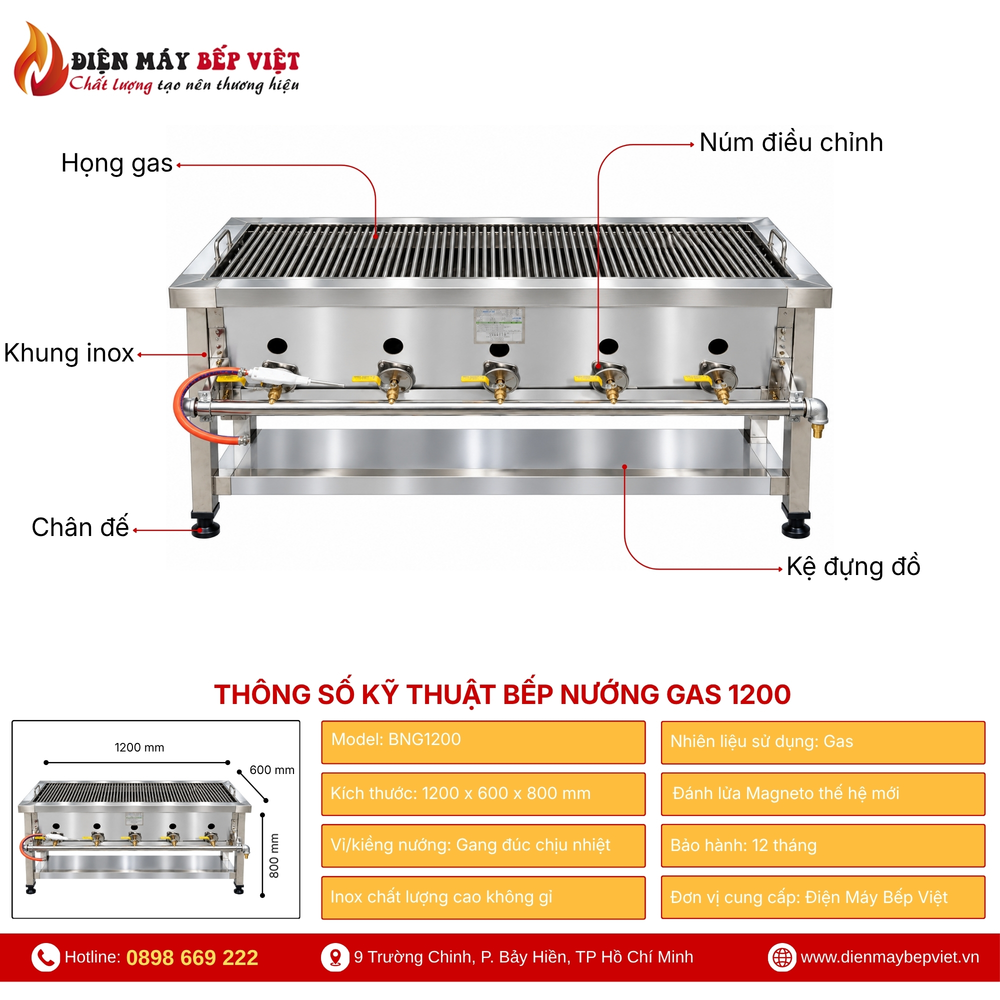 Bếp Nướng Gas 1200