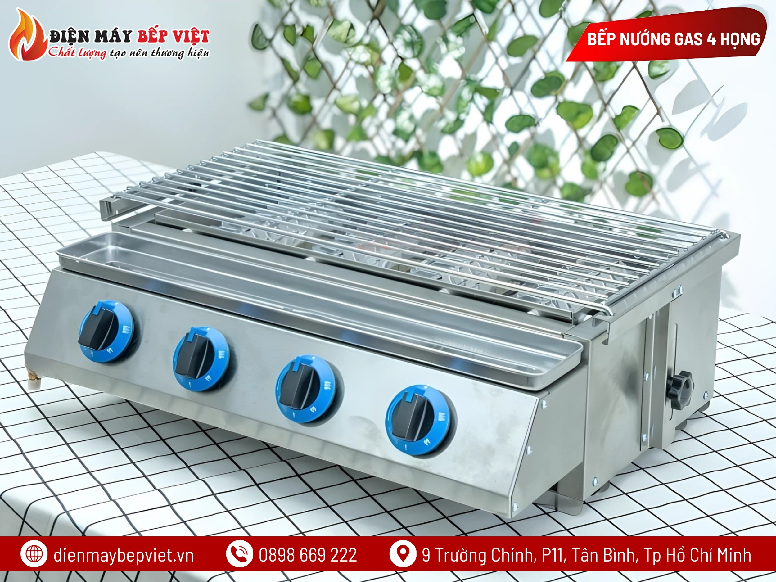 Bếp Nướng Gas 4 Họng Ngắn