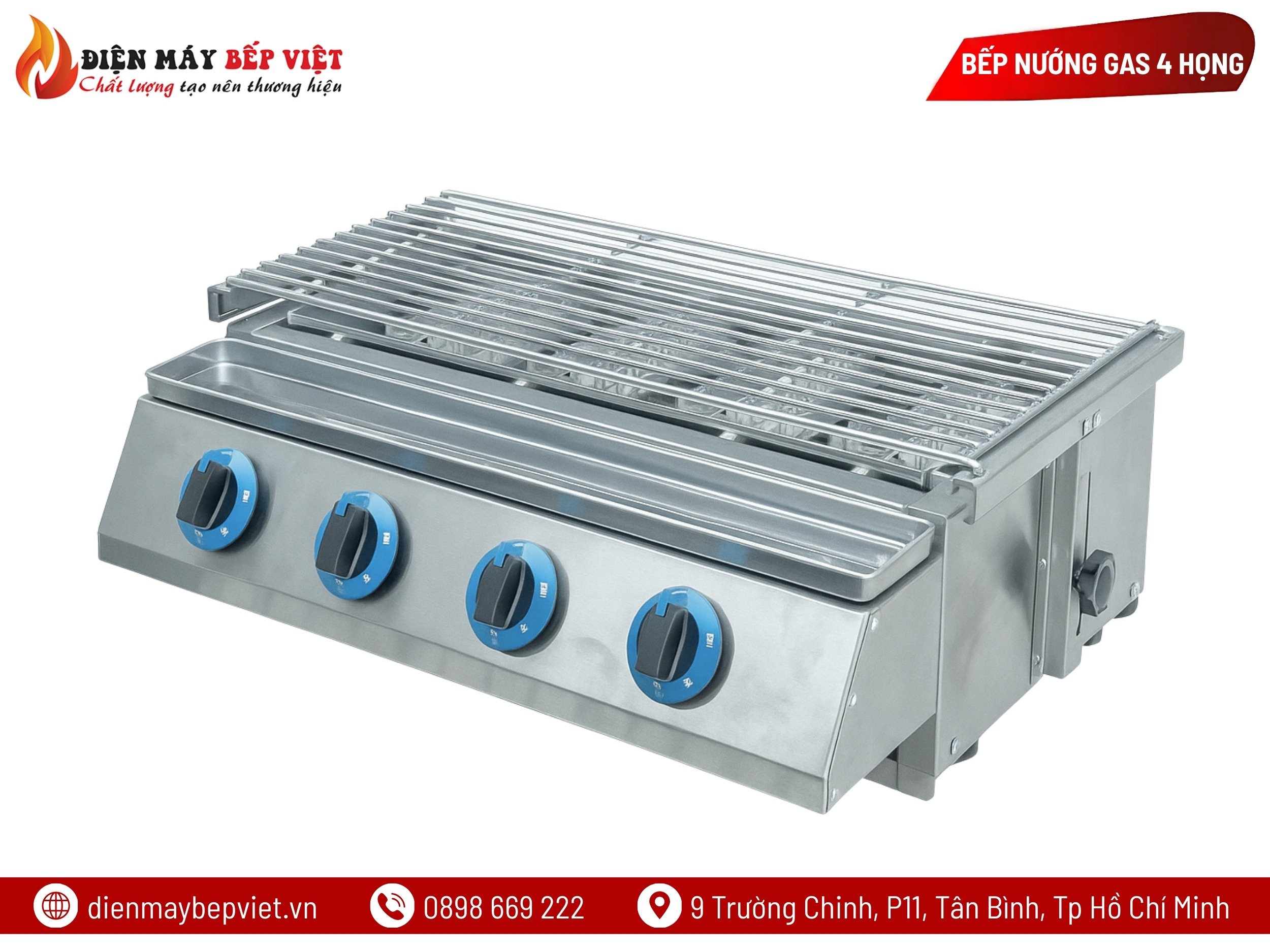 Bếp Nướng Gas 4 Họng Ngắn