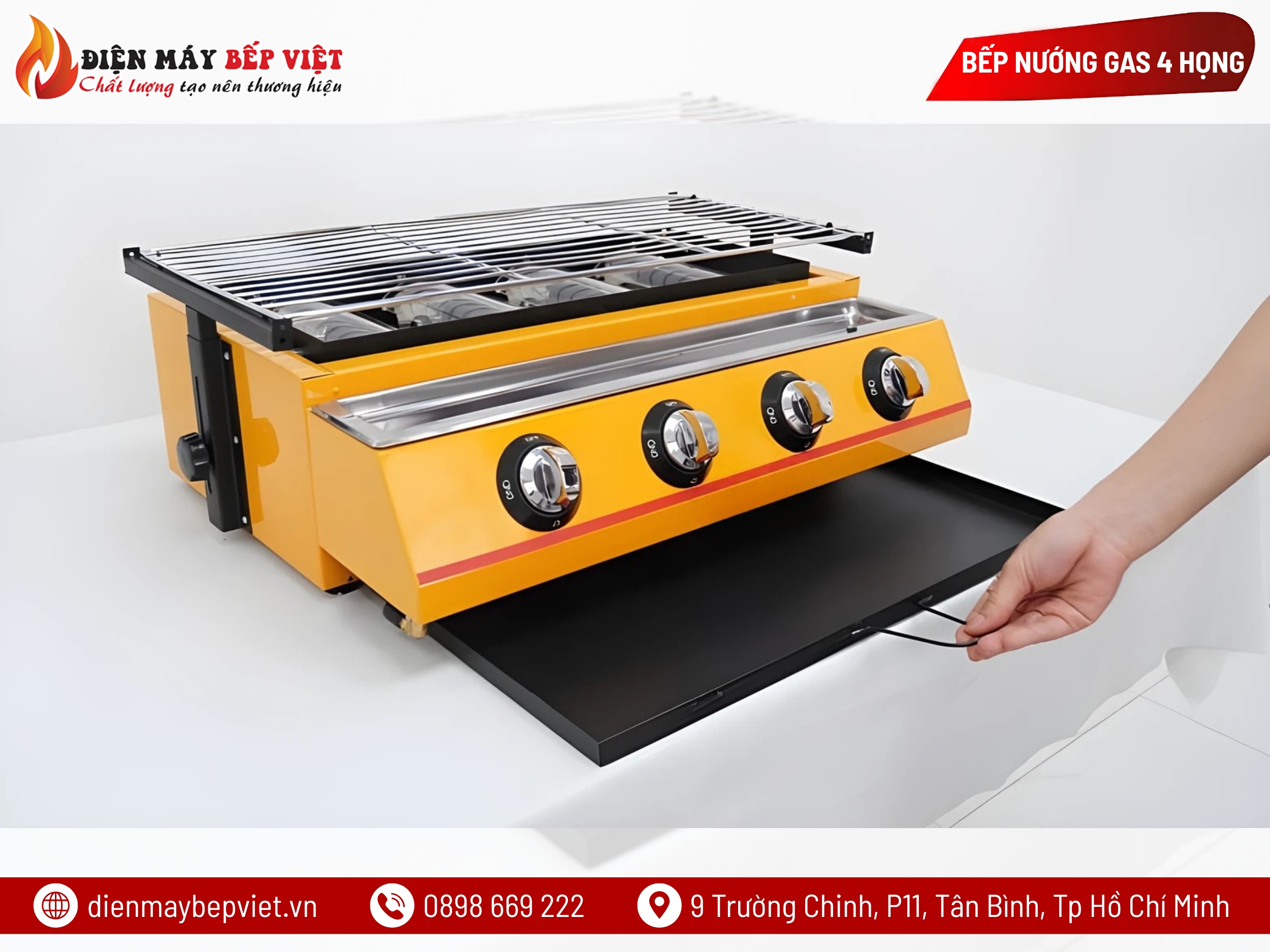 Bếp Nướng Gas 4 Họng Ngắn - K222