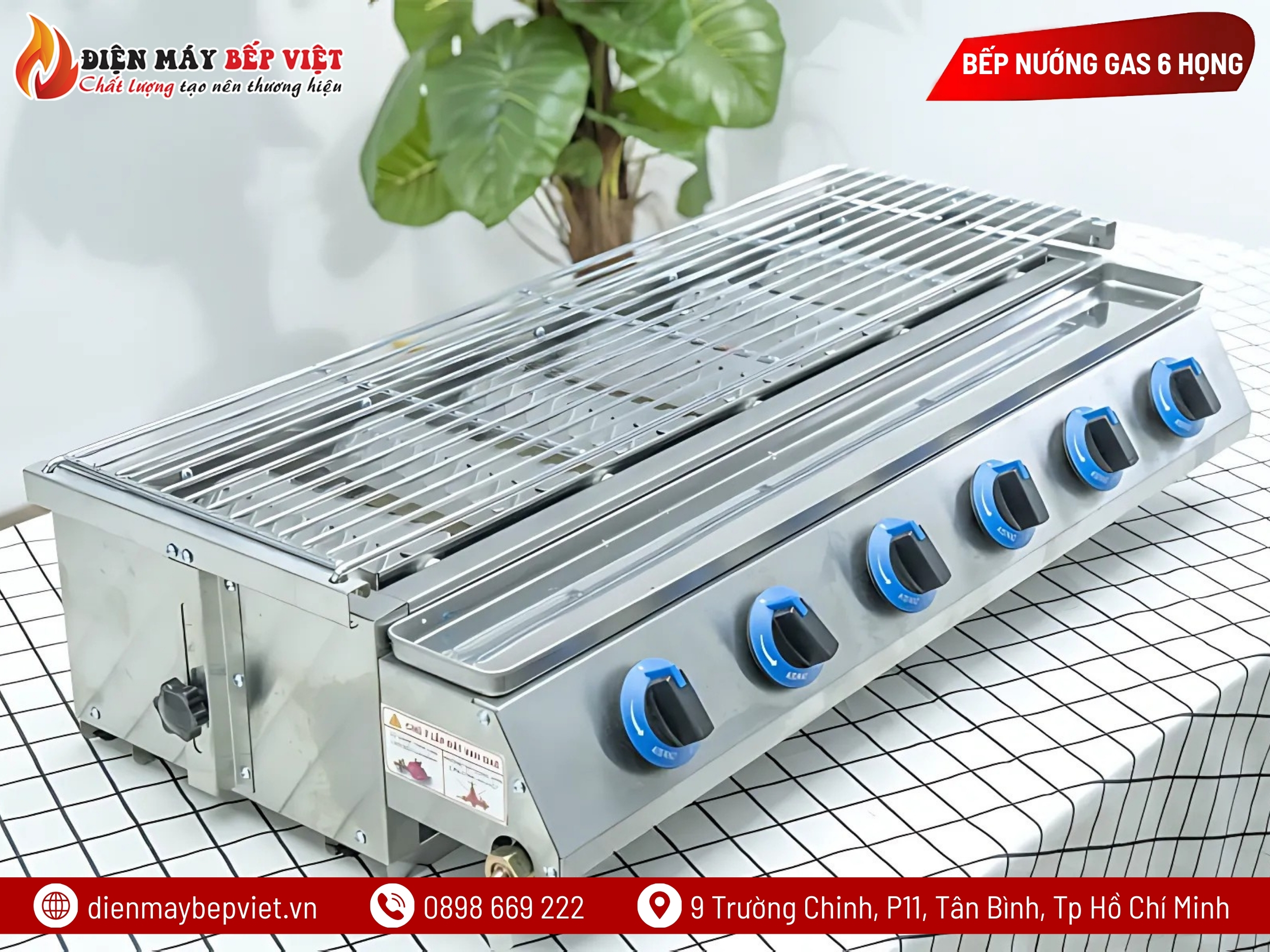 Bếp Nướng Gas 6 Họng Ngắn