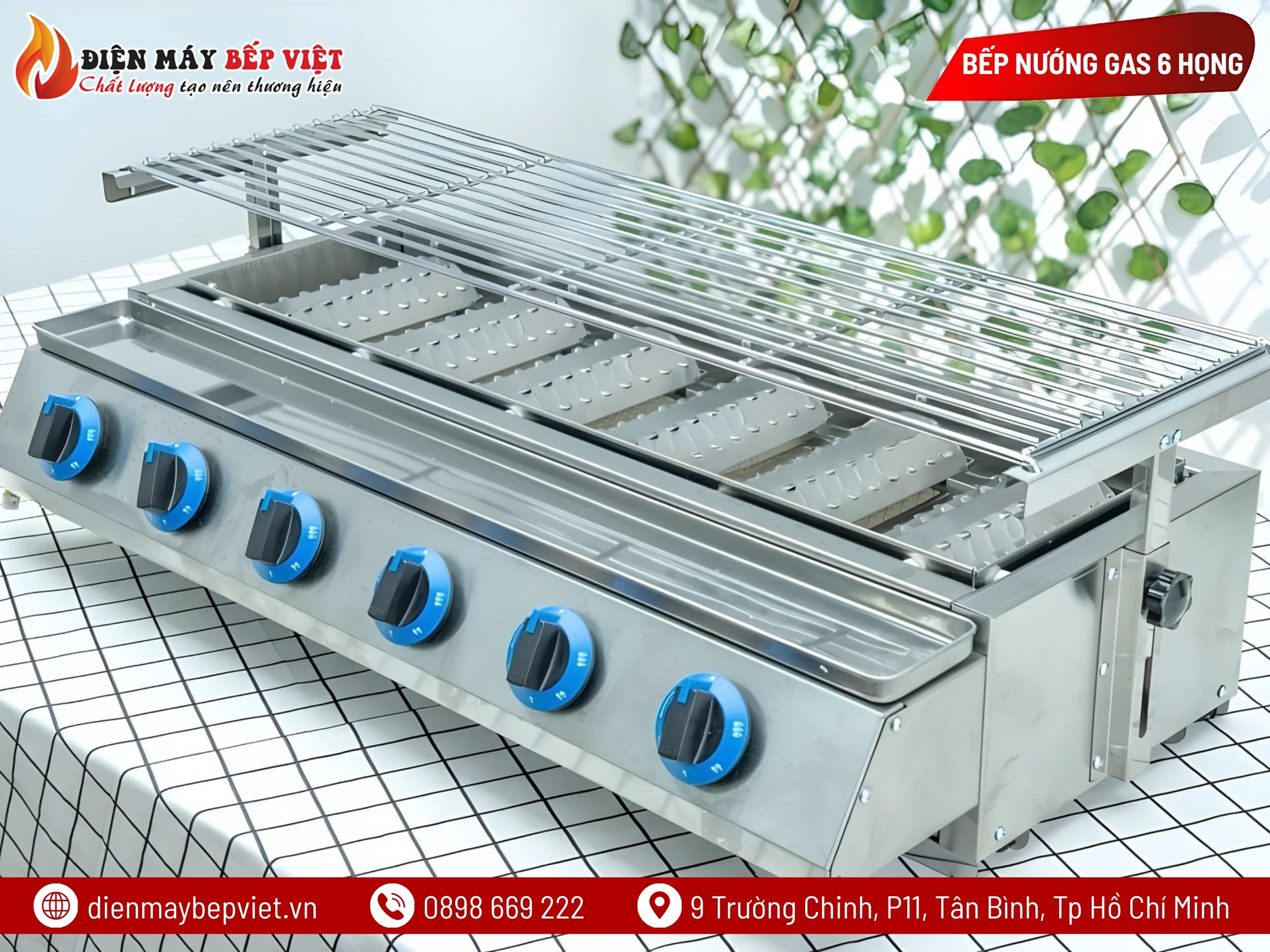 Bếp Nướng Gas 6 Họng Ngắn
