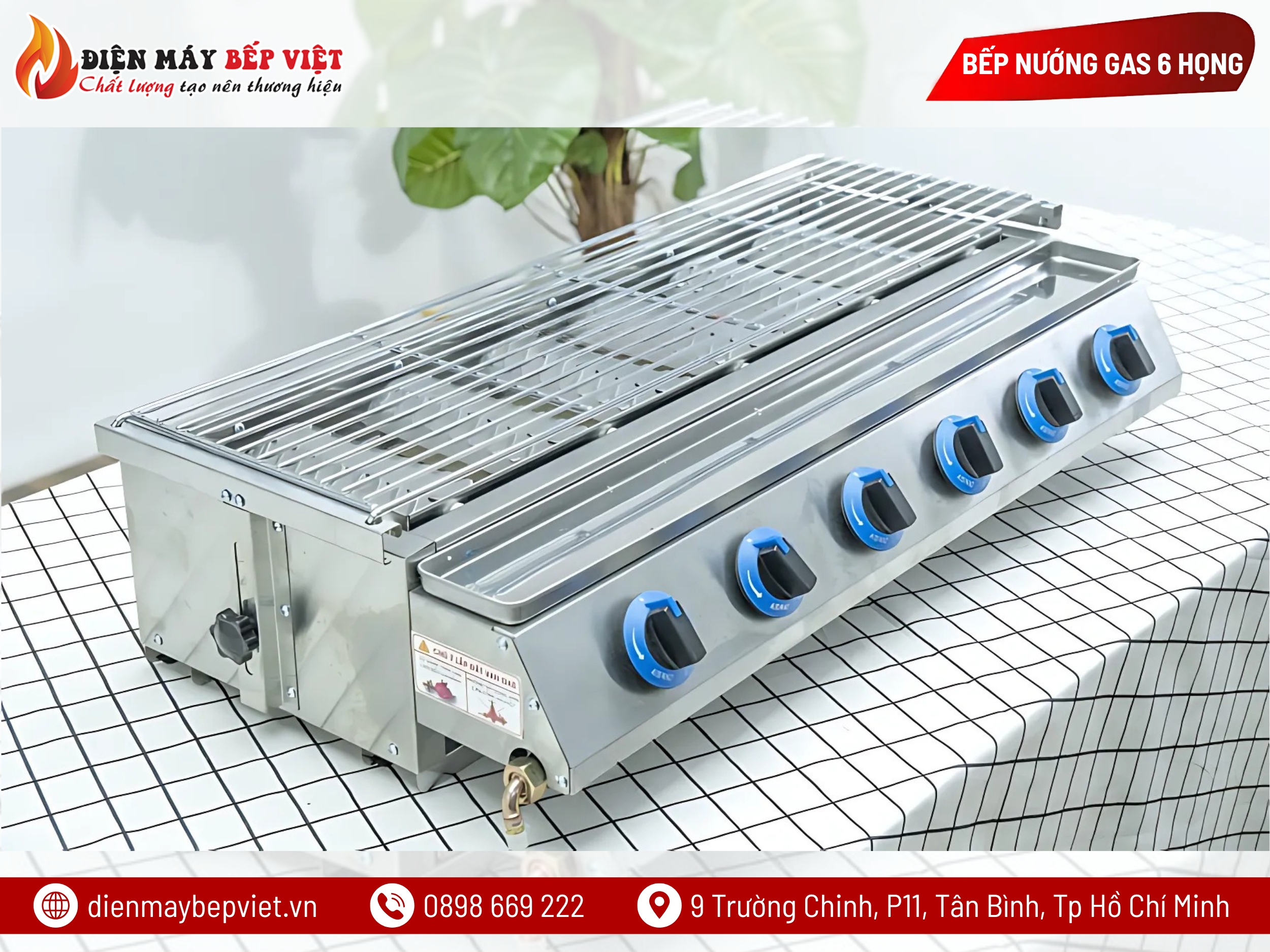 Bếp Nướng Gas 6 Họng Ngắn