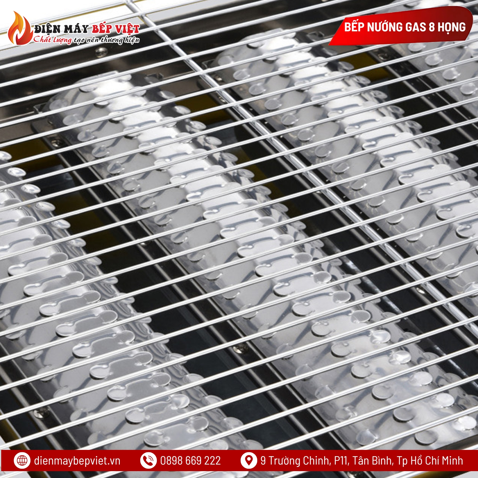 Bếp Nướng Gas 8 Họng Dài