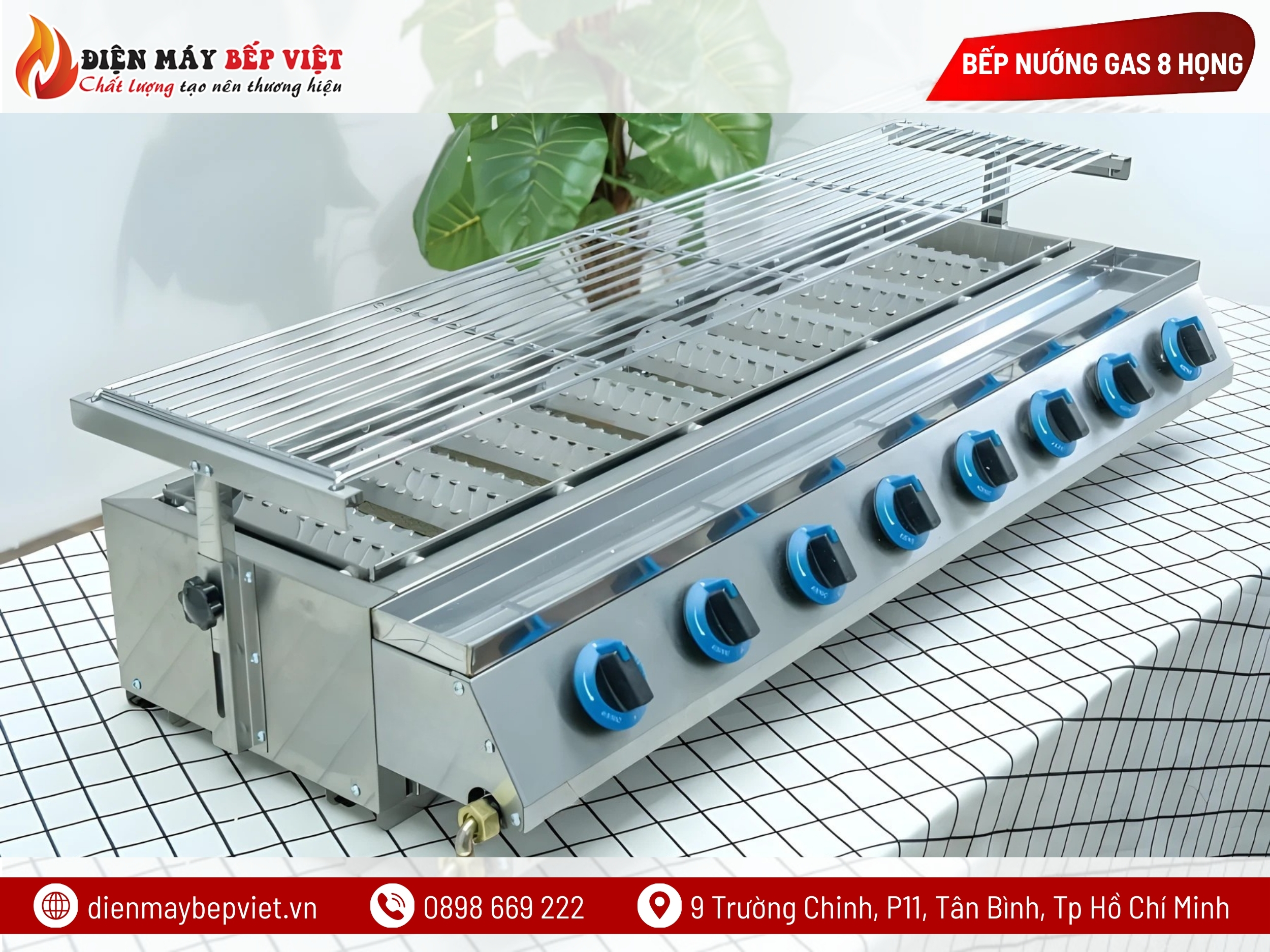 Bếp Nướng Gas 8 Họng Ngắn