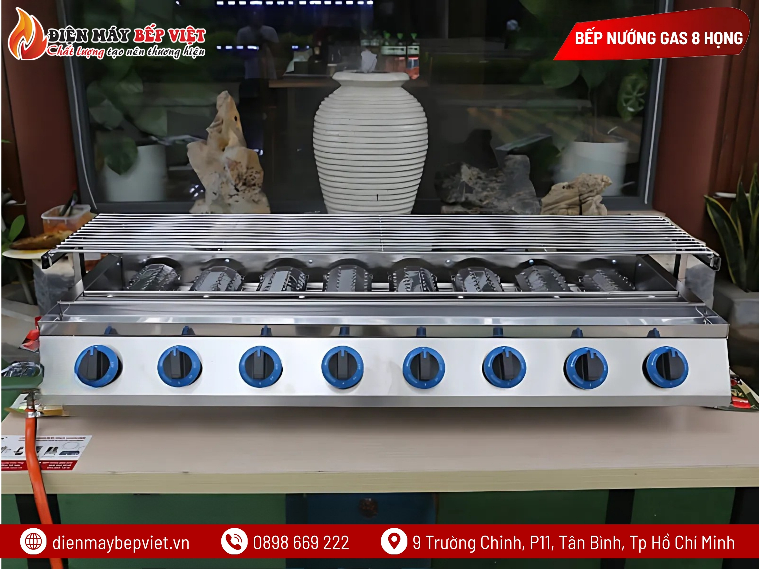 Bếp Nướng Gas 8 Họng Ngắn