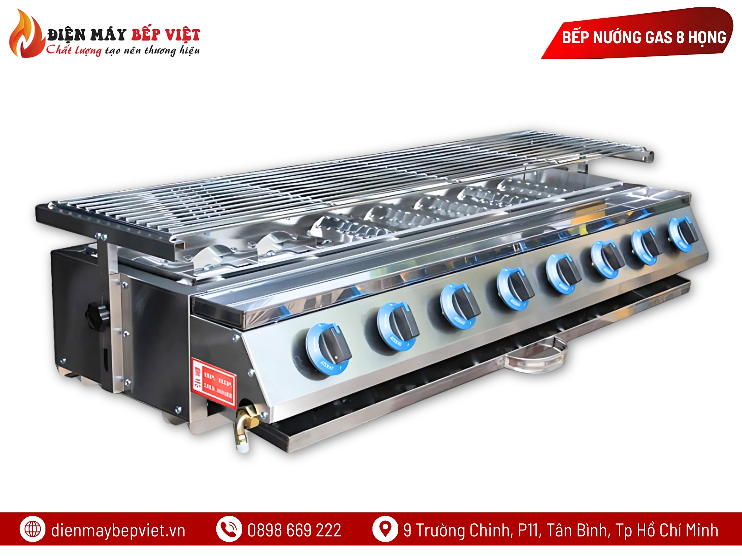 Bếp Nướng Gas 8 Họng Ngắn