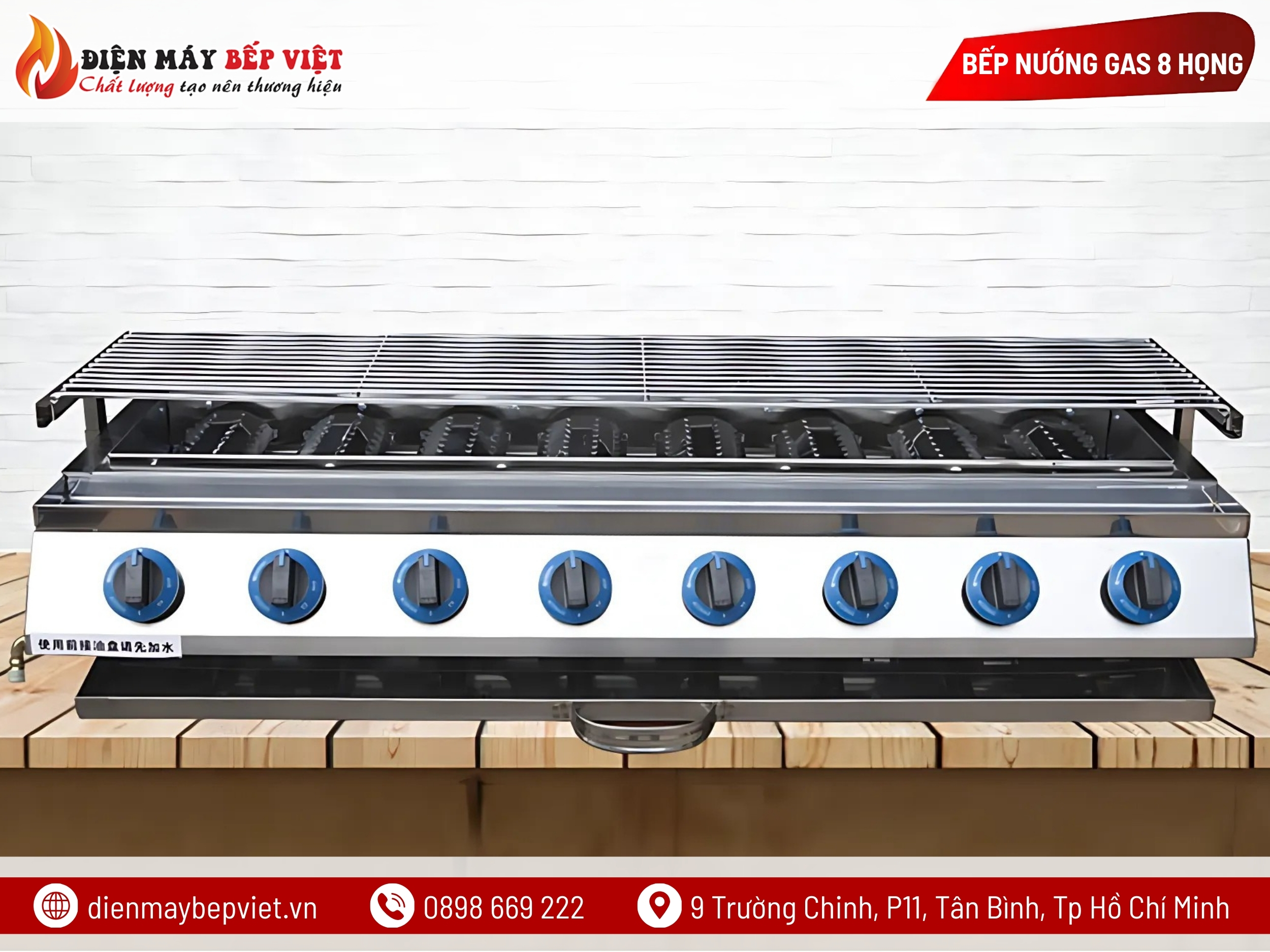 Bếp Nướng Gas 8 Họng Ngắn