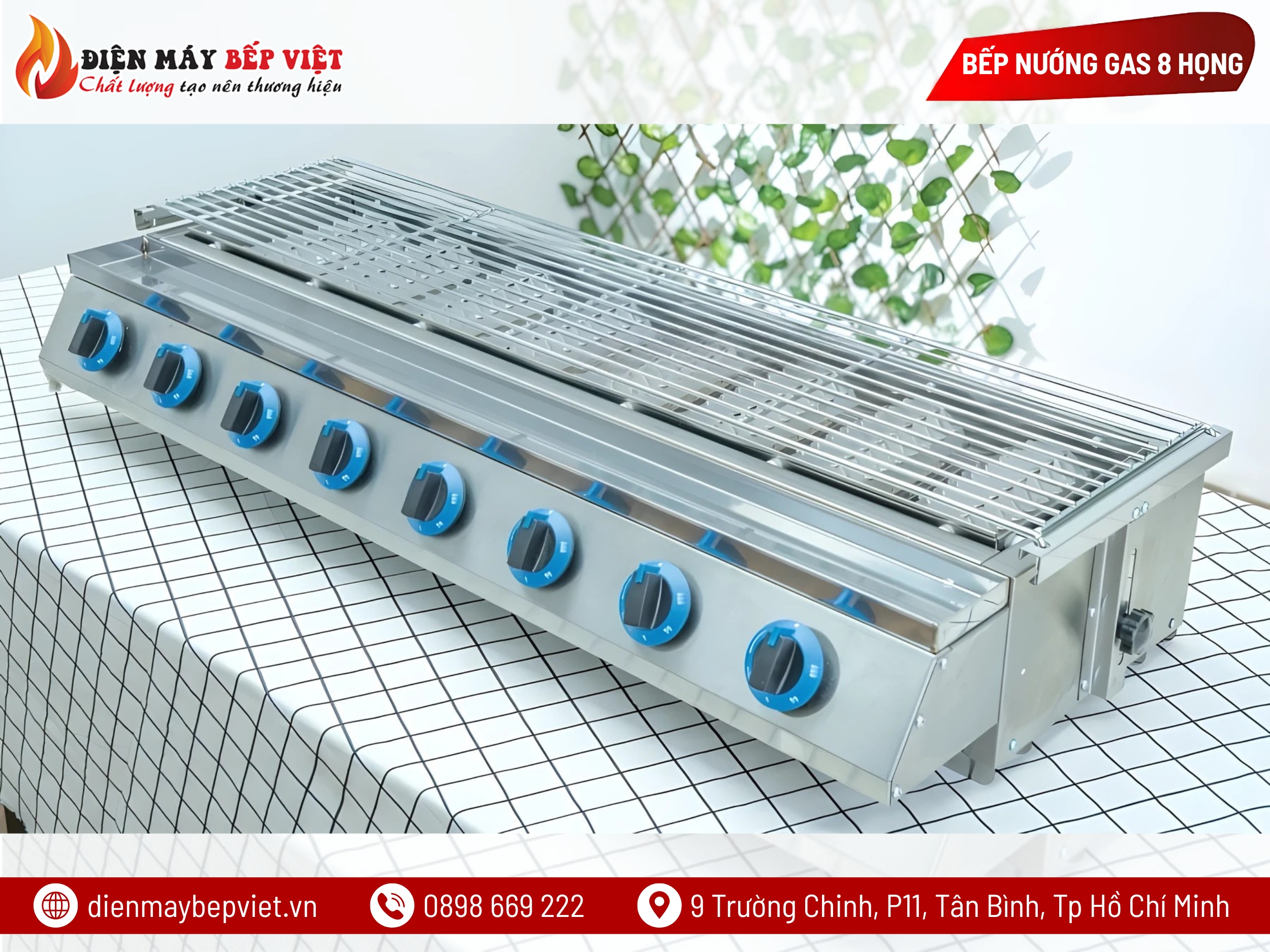 Bếp Nướng Gas 8 Họng Ngắn