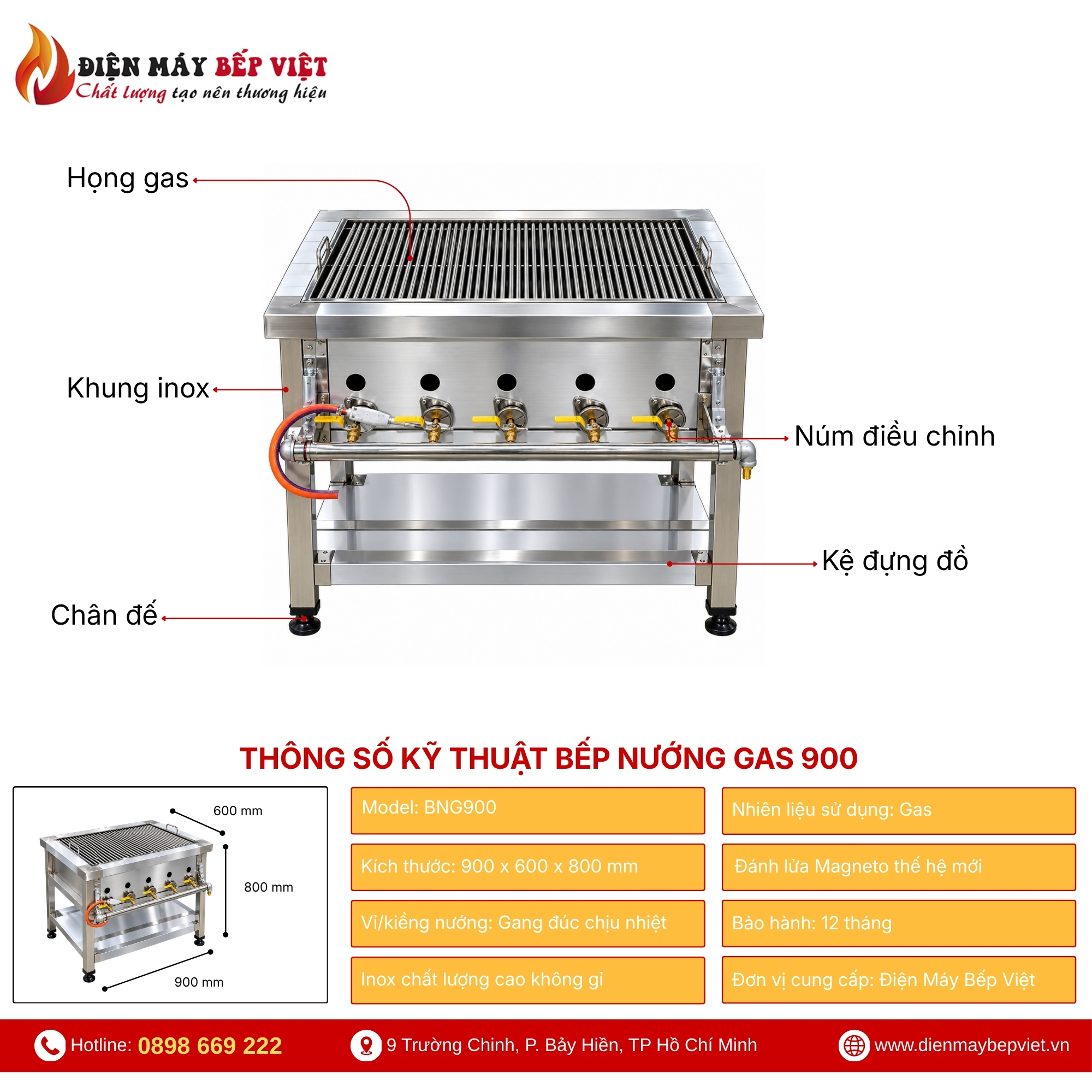 Bếp Nướng Gas 900
