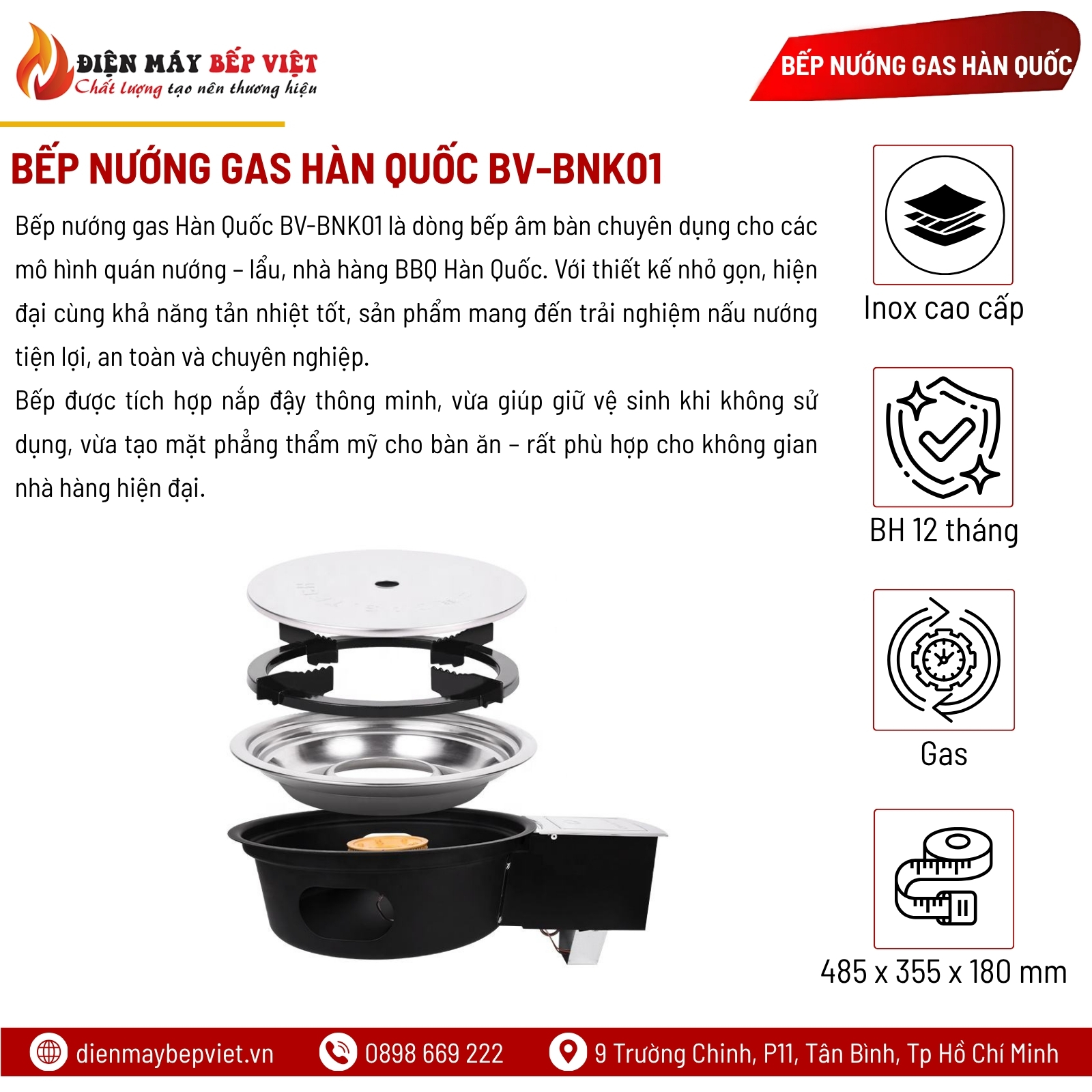 Bếp Nướng Gas Hàn Quốc BV-BNK01