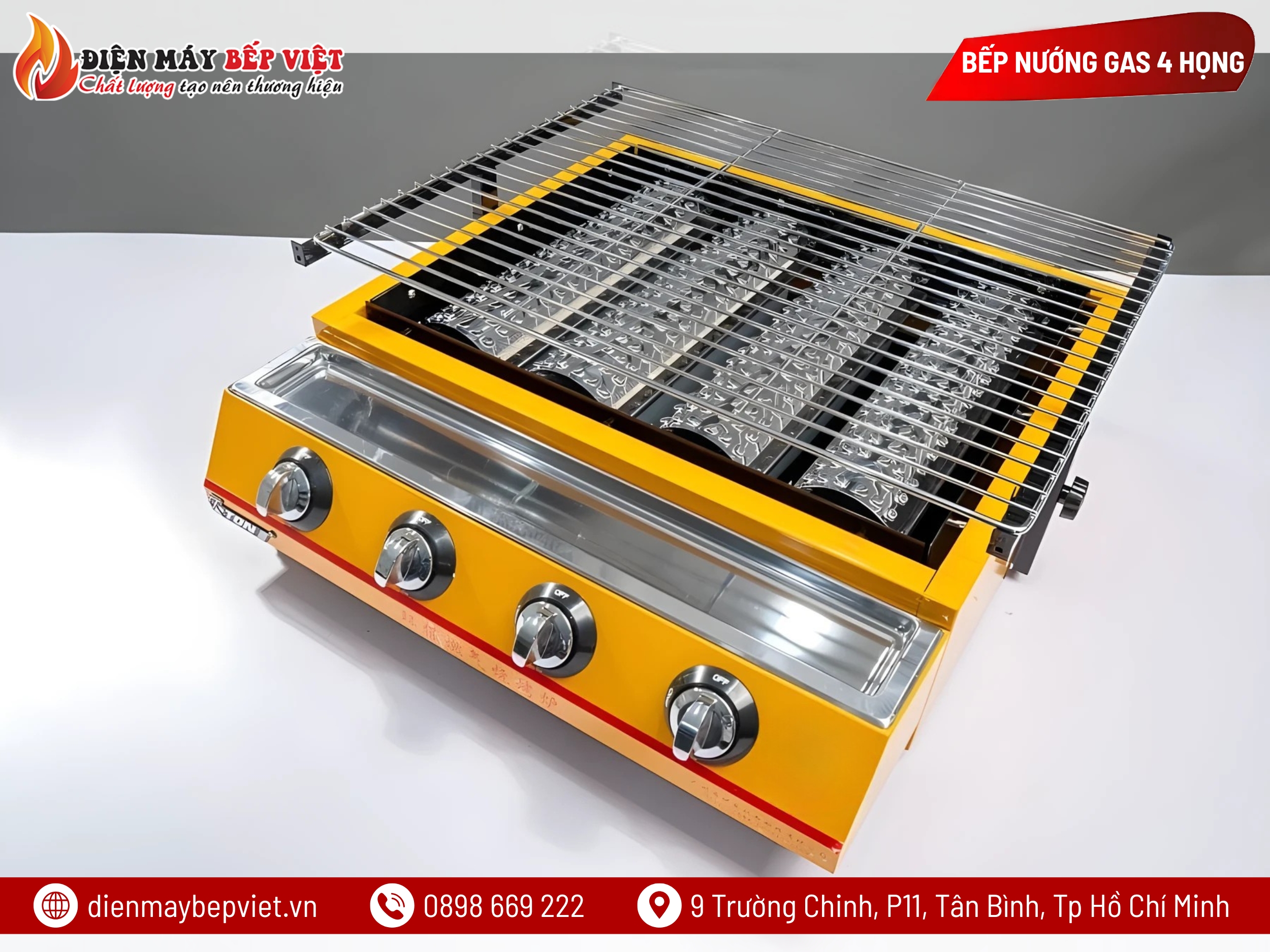 Bếp Nướng Gas Không Khói 4 Họng Dài – K255