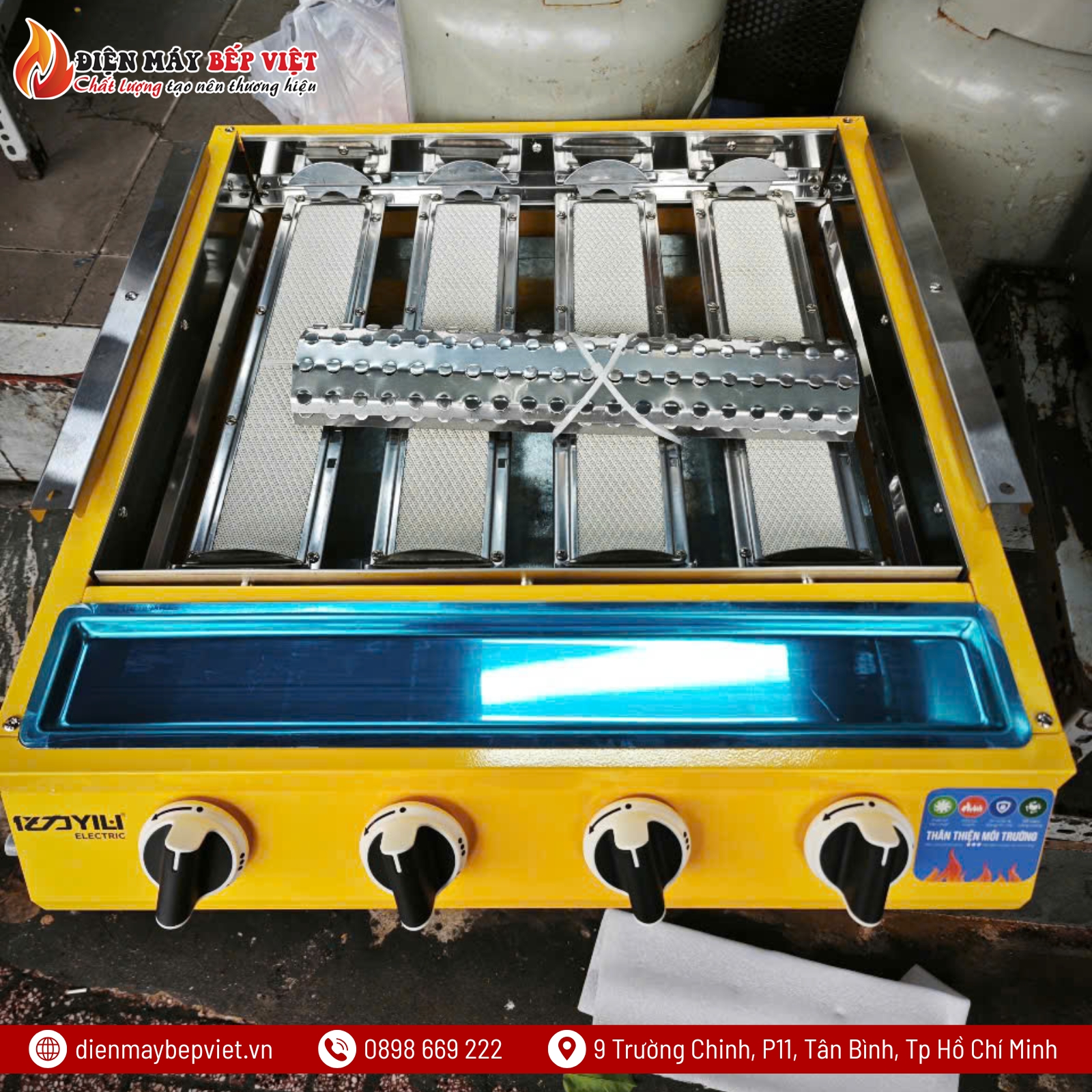 Bếp Nướng Gas Không Khói 4 Họng Dài – K255