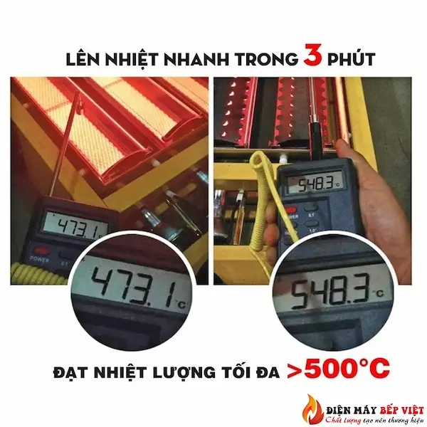 bếp nướng gas không khói 4 họng lên nhiệt nhanh