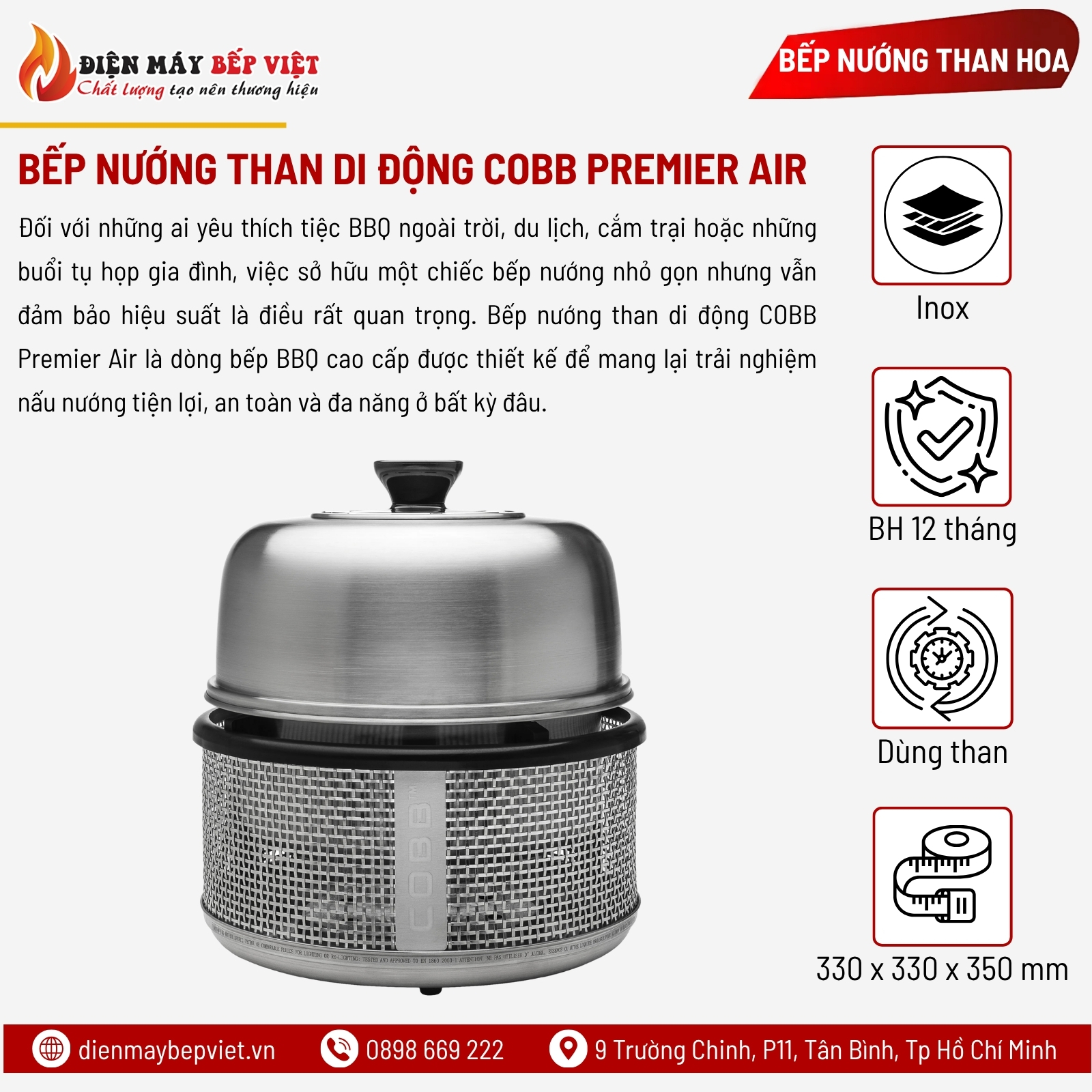 Bếp Nướng Than Di Động COBB Premier Air