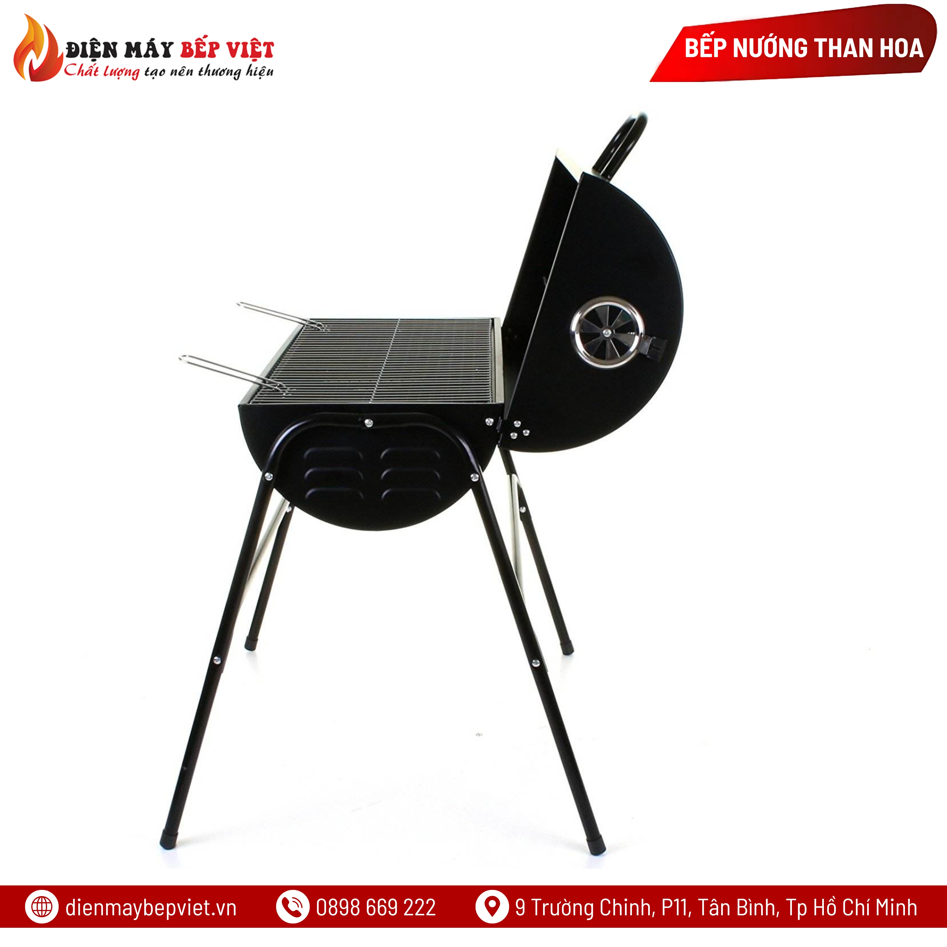 Bếp Nướng Than Hoa Barel Có Nắp Đậy