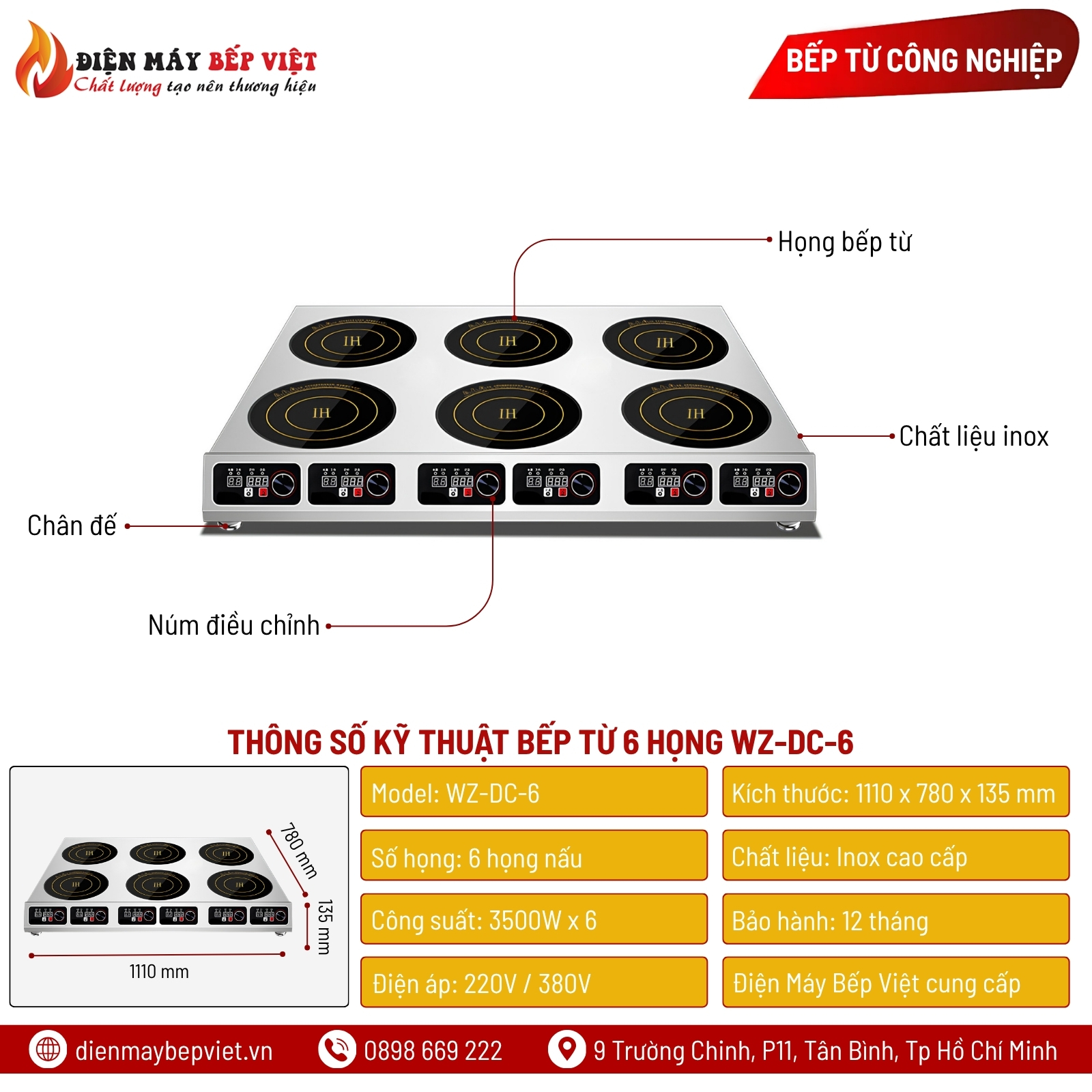 Bếp Từ 6 Họng WZ-DC-6