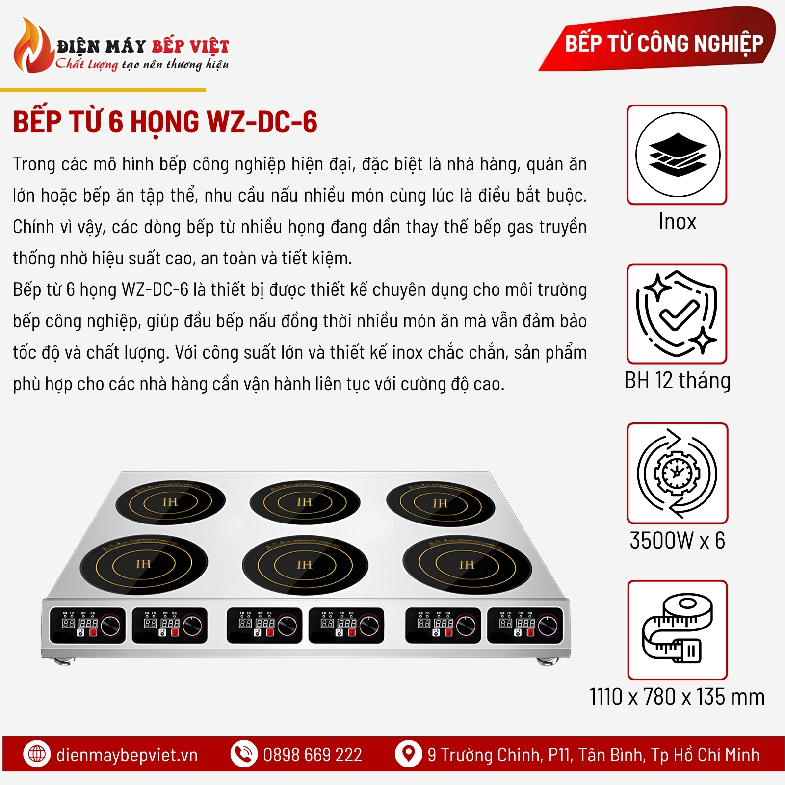 Bếp Từ 6 Họng WZ-DC-6