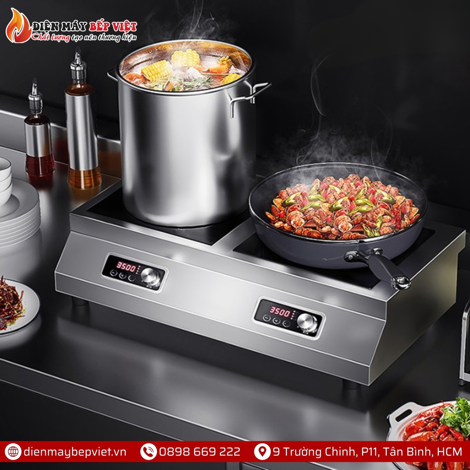 Bếp Từ Công Nghiệp Đôi 5000W