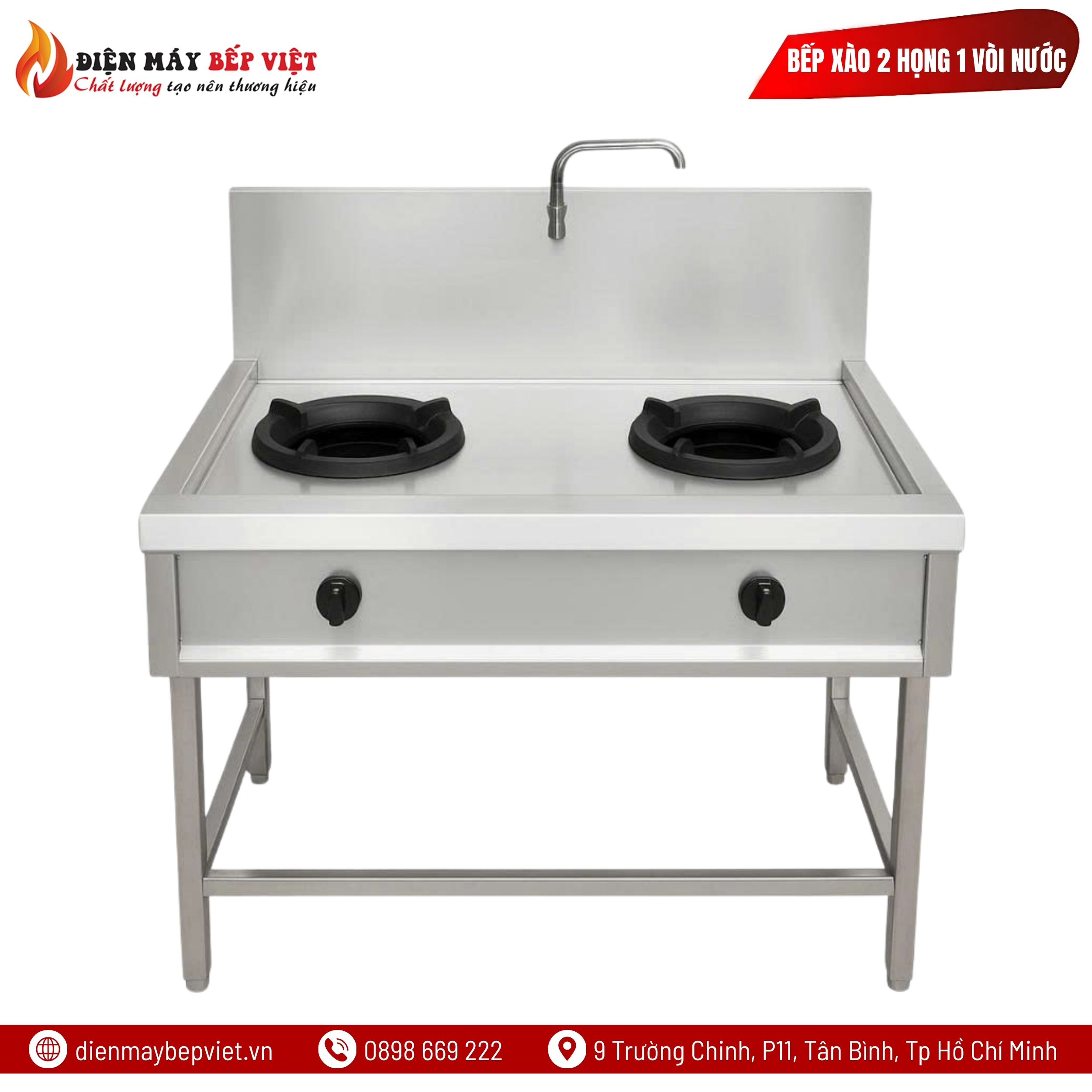 Bếp Xào 2 Họng 1 Vòi Nước