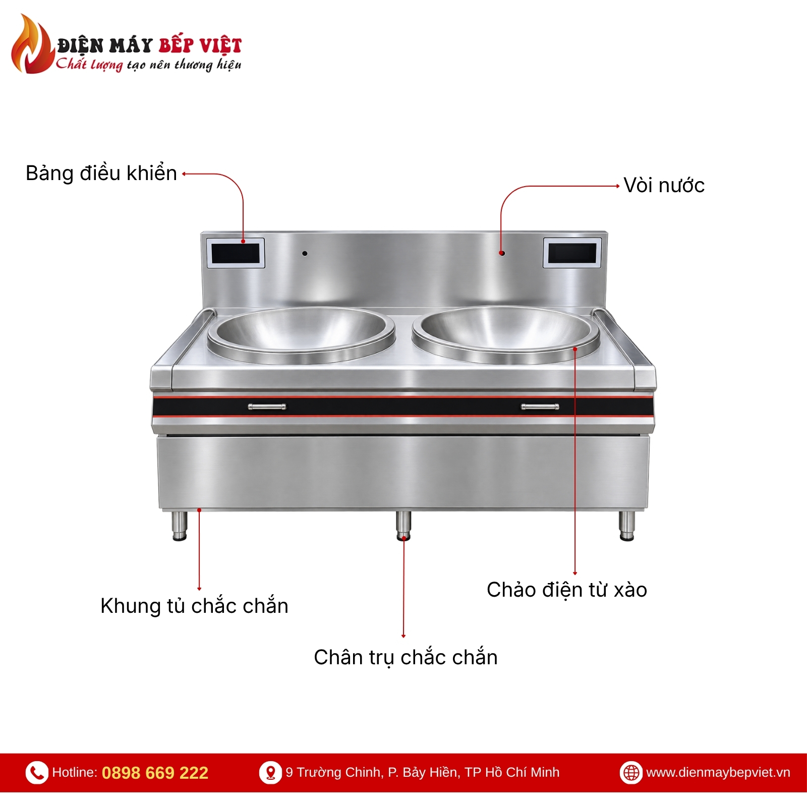 Bếp Xào Đôi Phi 600 Trực Tiếp BV08