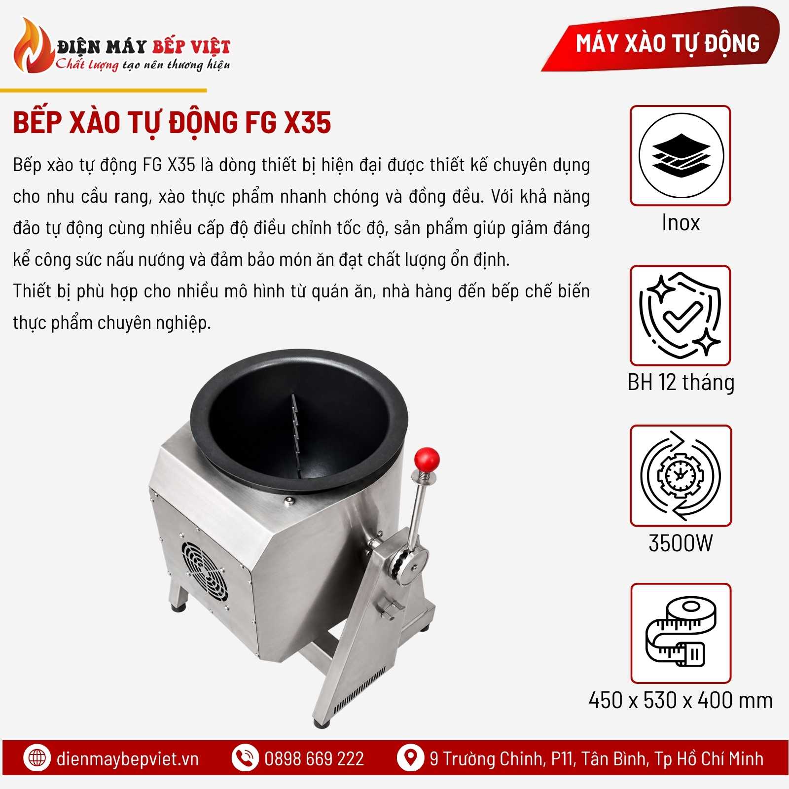 Bếp Xào Tự Động FG X35 3500W