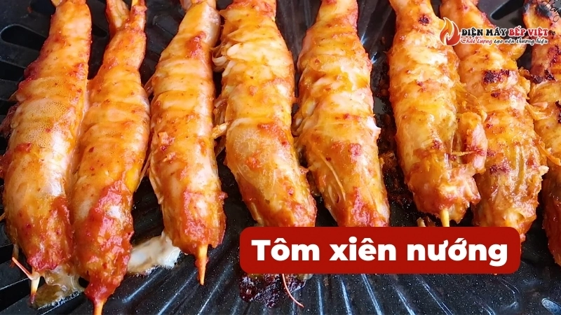 Món tôm xiên nướng