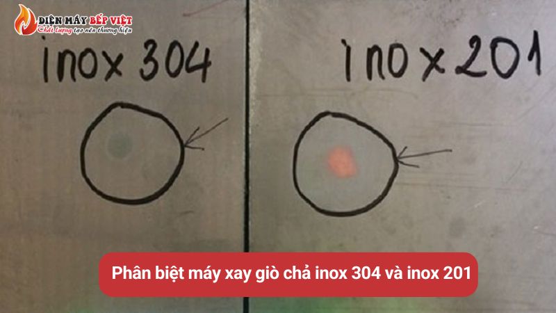 Cách phân biệt máy xay giò chả inox 304 và inox 201