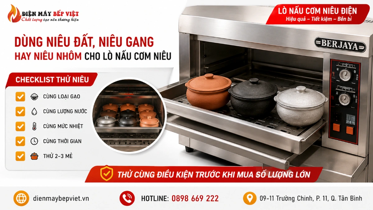 Cách thử niêu đất niêu gang niêu nhôm trước khi mua số lượng lớn