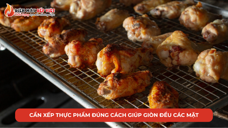 cách xếp thực phẩm trên lò salamander