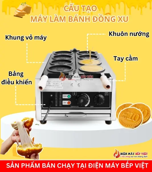 Cấu tạo Máy Làm Bánh Đồng Xu 4 Khuôn