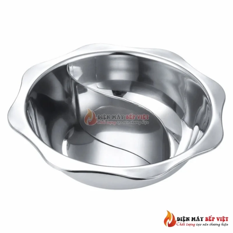 Cấu tạo nồi lẩu tròn Inox 2 ngăn