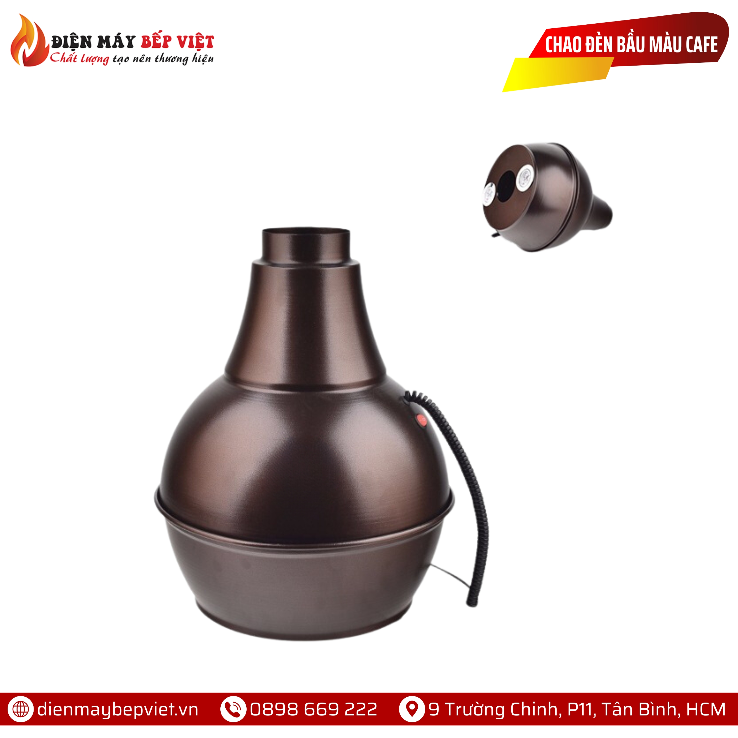 Chao Đèn Dạng Bầu Màu Cafe