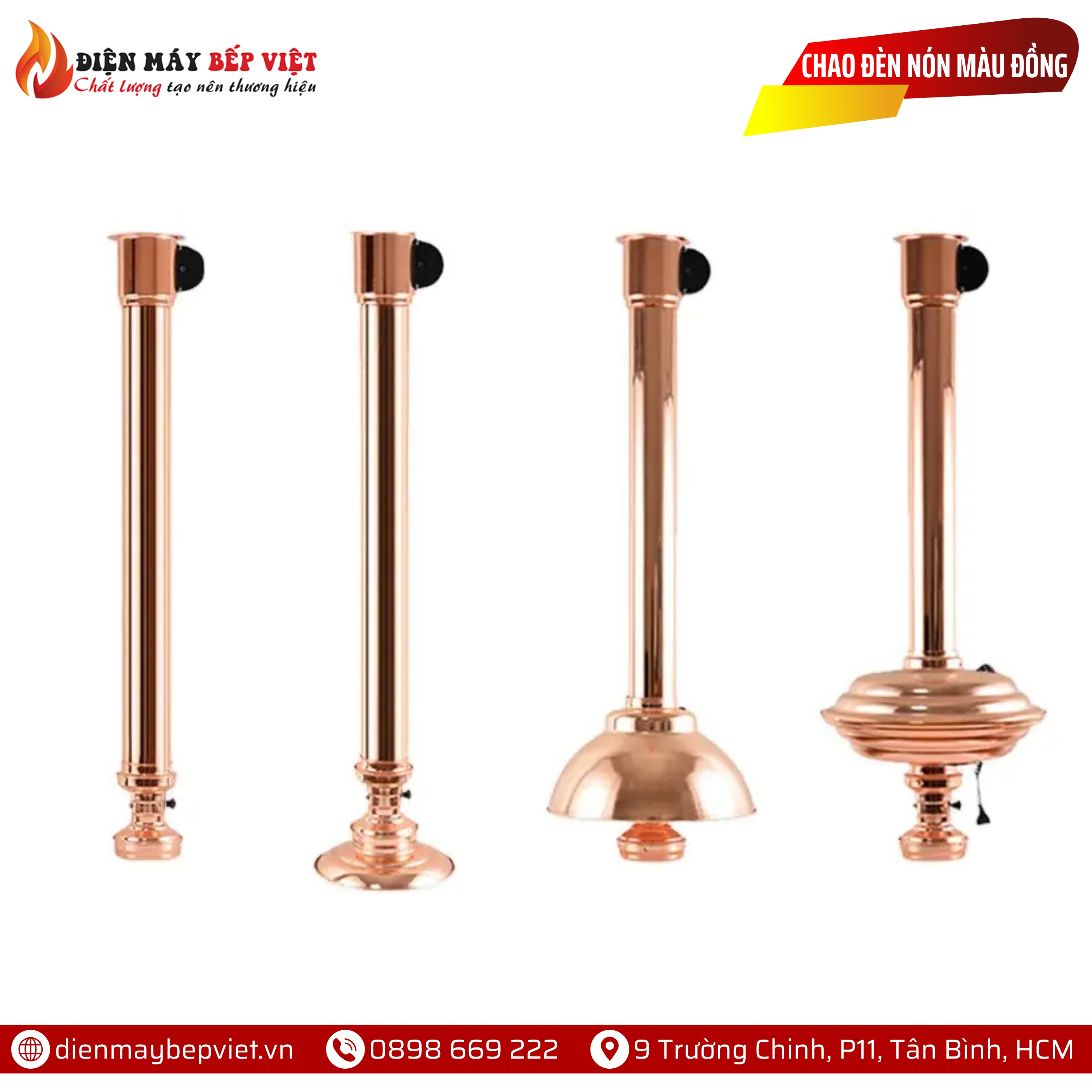 Chao Đèn Dạng Nón Màu Đồng