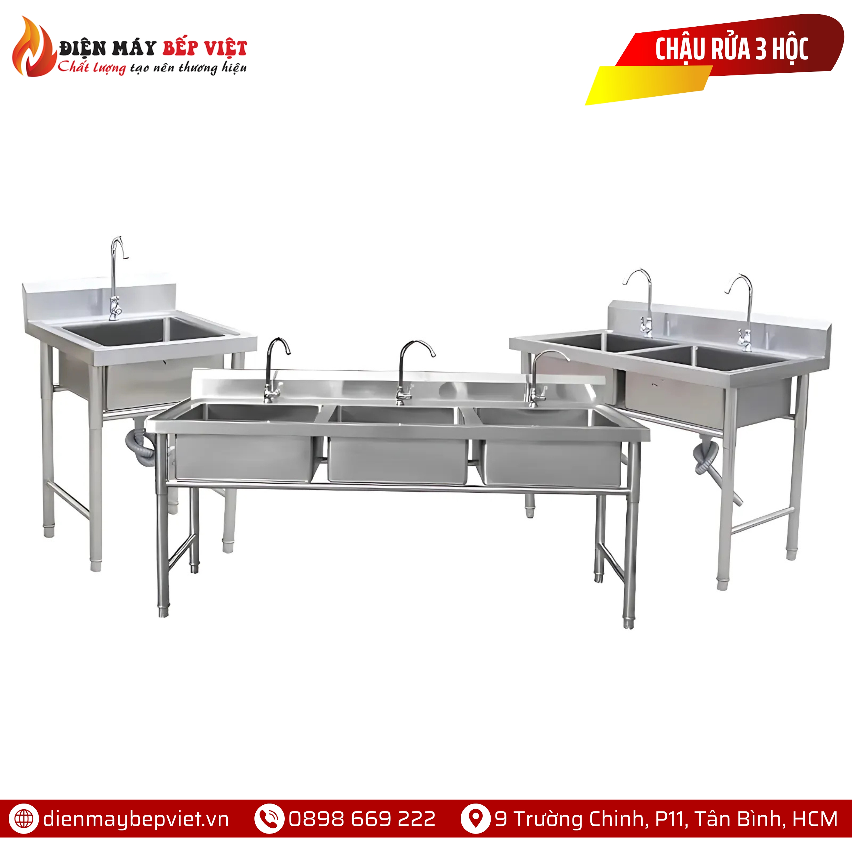 Chậu Rửa Inox 3 Hộc