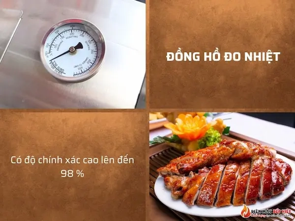 đồng hồ đo nhiệt của lò quay vịt 850 4 cánh