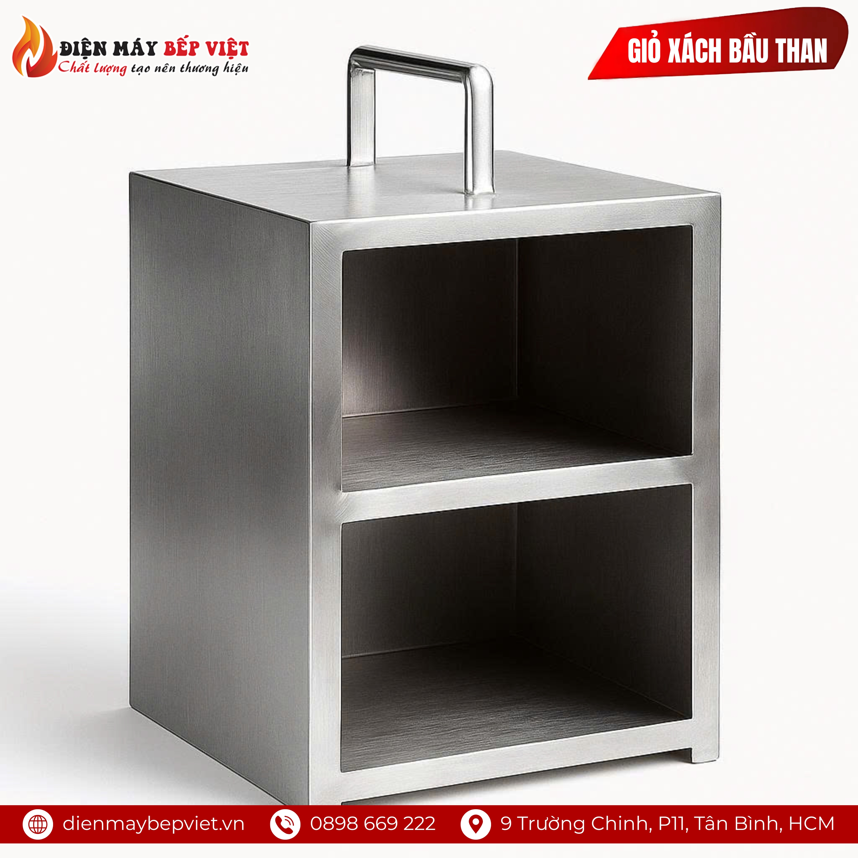 Giỏ Xách Bầu Than Inox