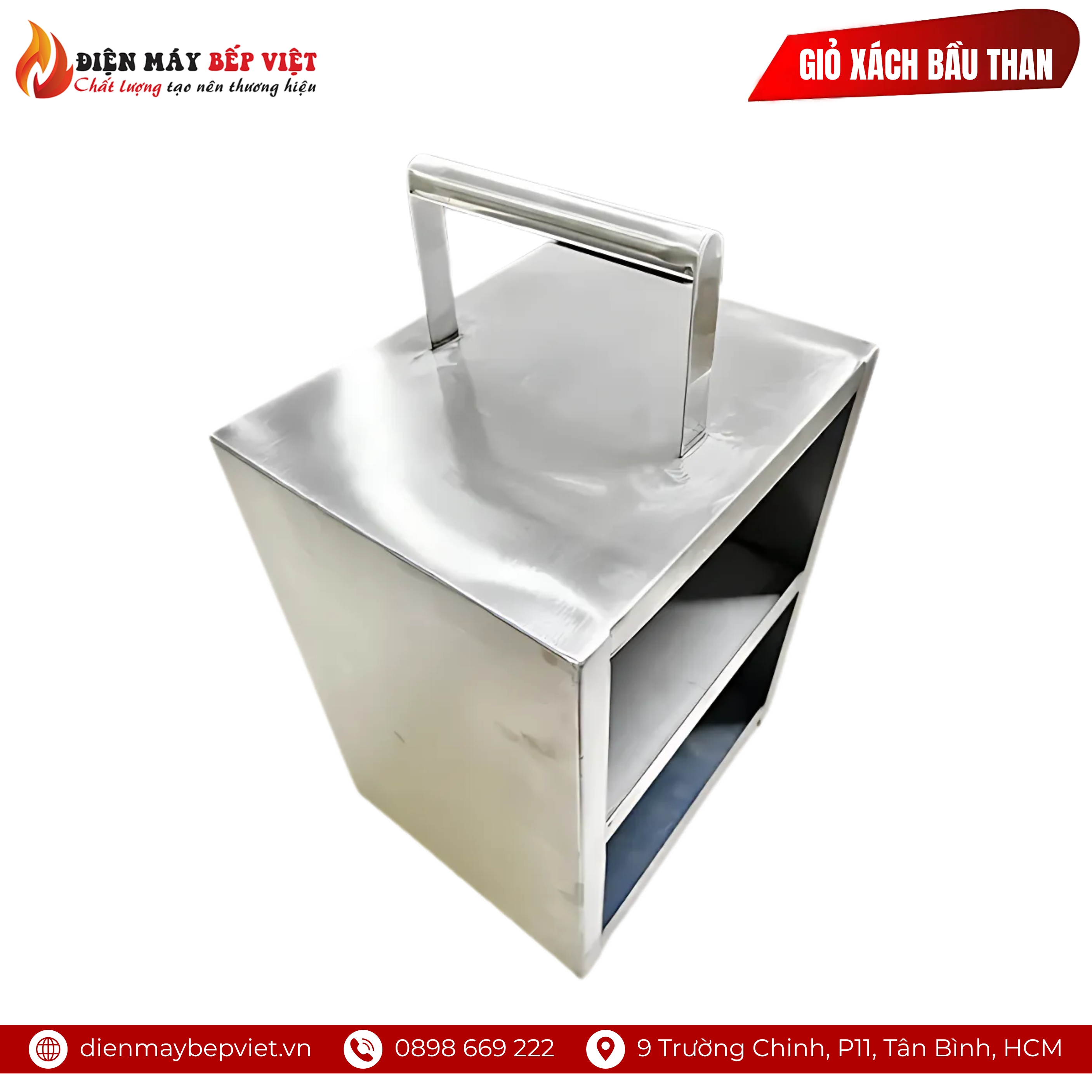 Giỏ Xách Bầu Than Inox