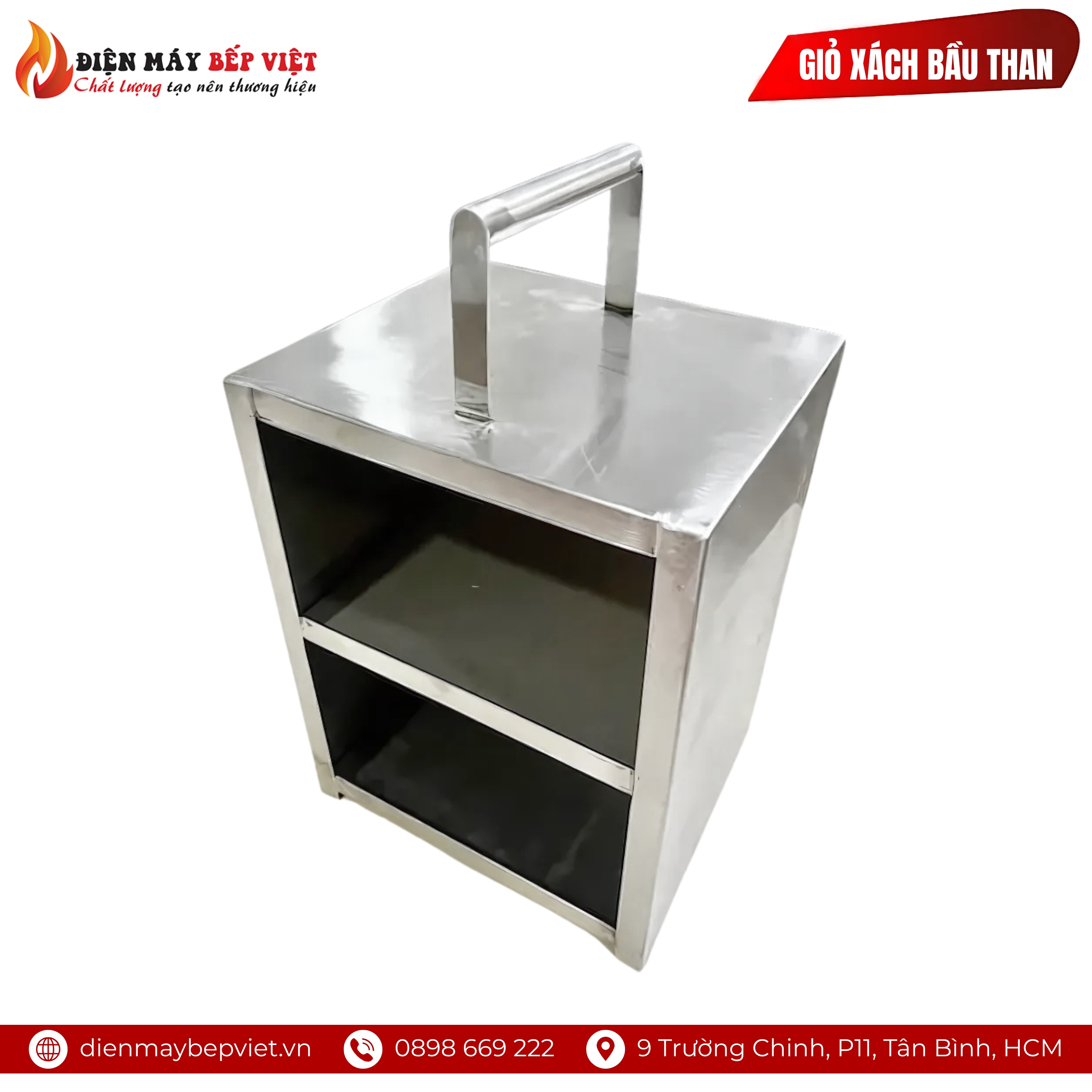 Giỏ Xách Bầu Than Inox