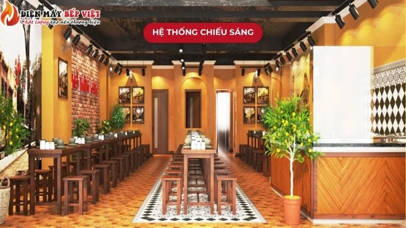 Hệ thống chiếu sáng cho quán bán phở