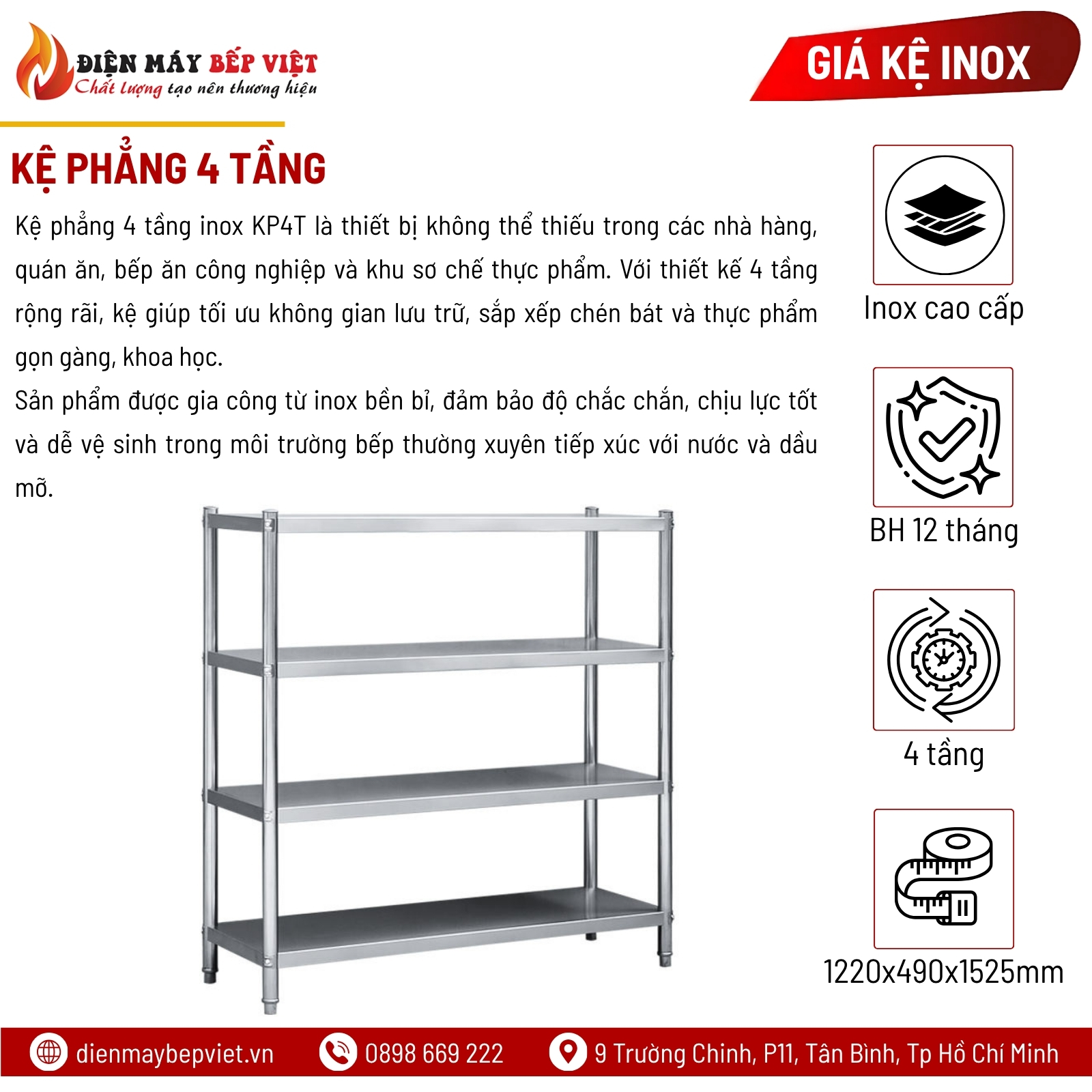 Kệ Phẳng 4 Tầng