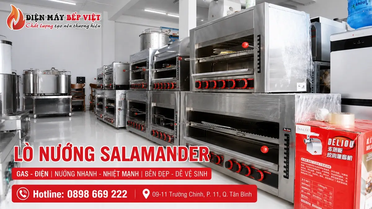 Kho hàng lò nướng Salamander tại Điện Máy Bếp Việt