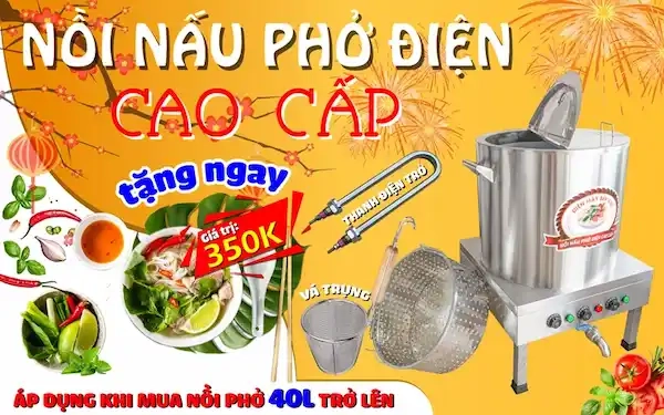 Khuyến mãi khi mua Bếp Nấu Phở 3 Nồi