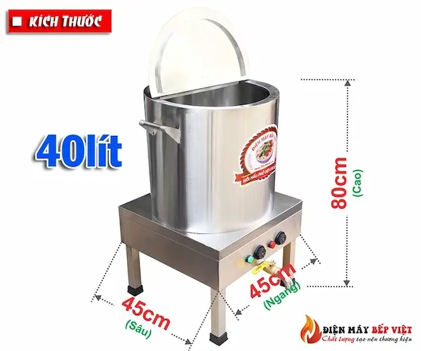 kích thước nồi nấu phở 40l dmbv