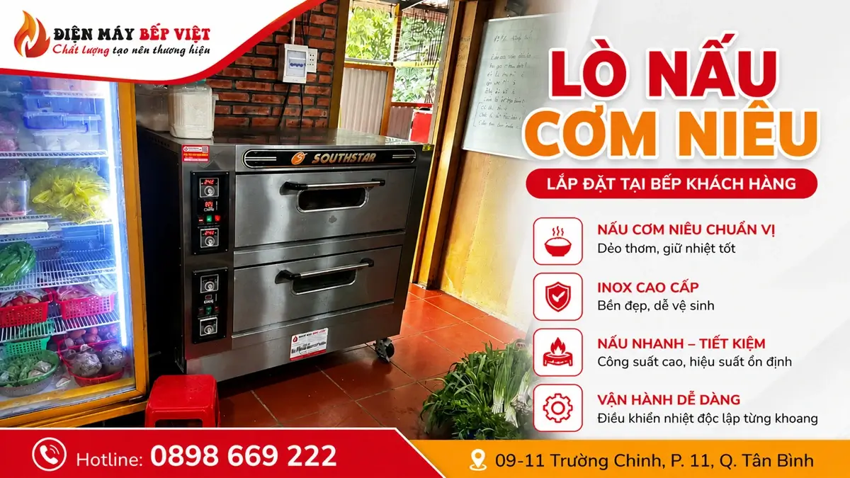 Lò nấu cơm niêu được lắp đặt tại bếp khách hàng