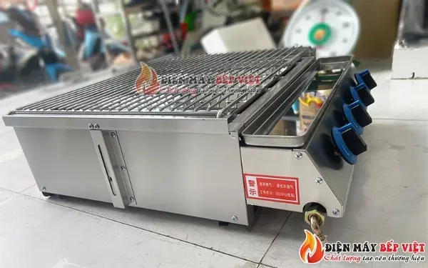 Lò nướng gas 4 họng dài cải tiến