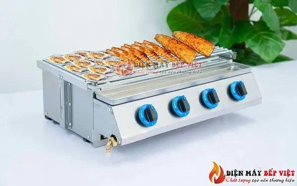 Lò nướng gas 4 họng nhỏ bằng inox