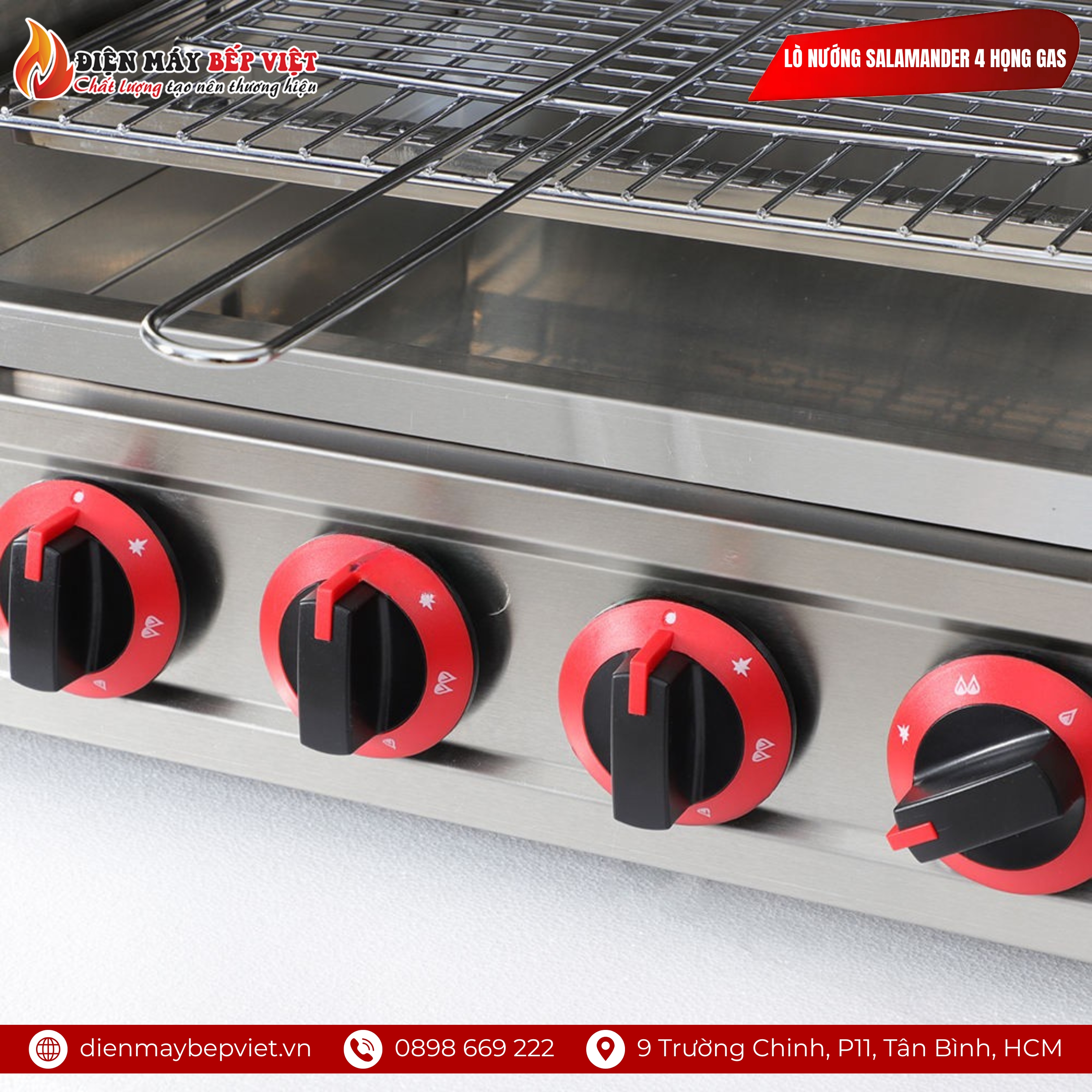 Lò Nướng Salamander 4 Họng Gas